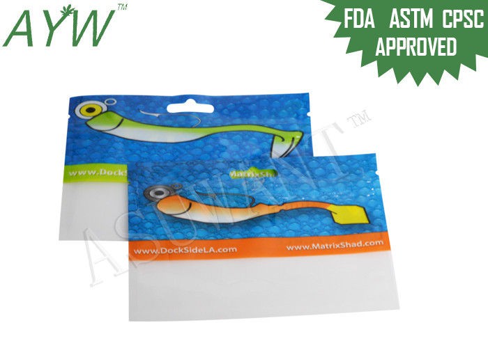 Przezroczyste mini mini opakowania z jedzeniem z wycięciami, zamykane torby foliowe do przynęty / sprzętu rybackiego