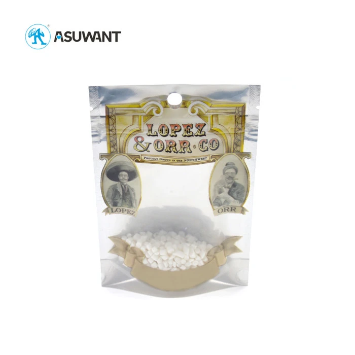 Gravure Printing Food Grade Medical Cannabis Ziplock Bags With Clear Window