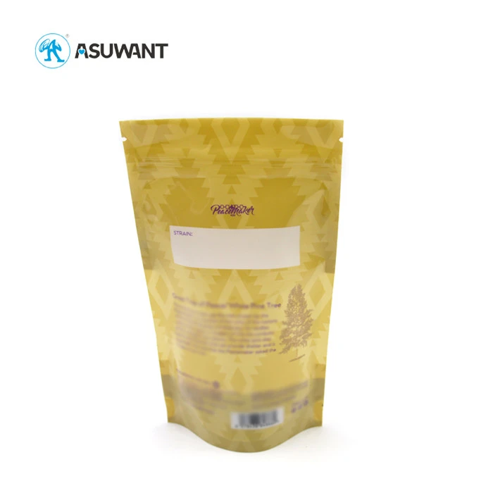 Gravure Printing Food Grade Medical Cannabis Ziplock Bags With Clear Window