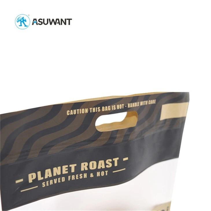 Multi Sizes Reusable Stand Up Kraft Pouches Packaging Dark Roast Beans With Valve