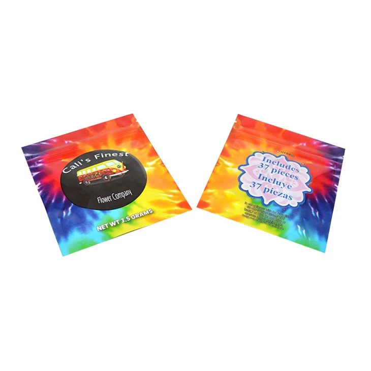 Skittles Gummies Bear Small Sachet Cannabis 3 Side Seal Plastic Zipper Bags