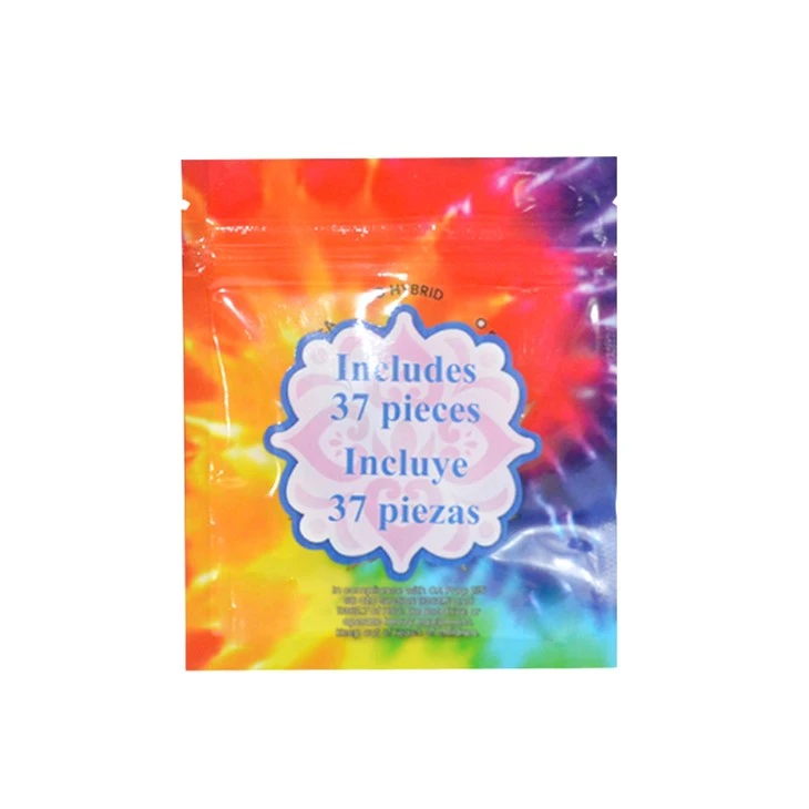 Skittles Gummies Bear Small Sachet Cannabis 3 Side Seal Plastic Zipper Bags