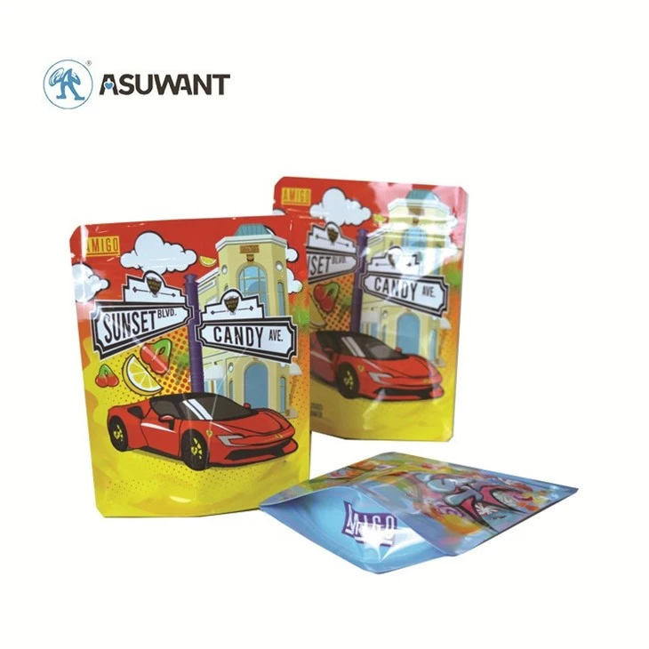 Custom Printed Child Resistant Pouch 3.5 7G 1Oz Plastic Candy Zip Lock Smell Proof Stand Up Pouch Packaging Mylar Bags high quality